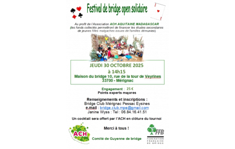 Tournoi caritatif Madagascar 30 octobre